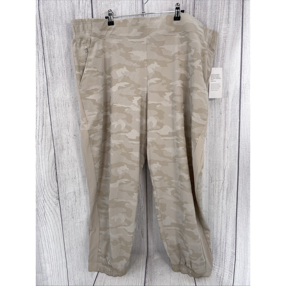 Athleta Brooklyn Camo Jogger Womens 26 Plus  Beige Lux Jacquard Stretch 599681